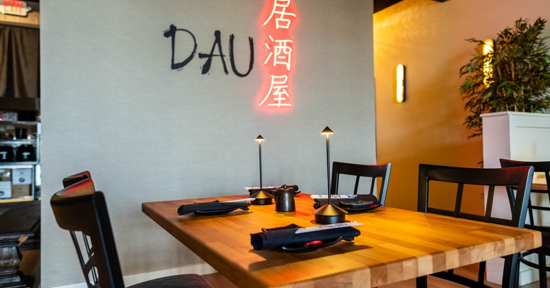 Interior, table ready for guests