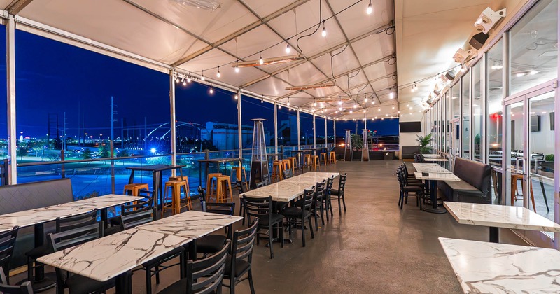 Interior, tables ready for guests