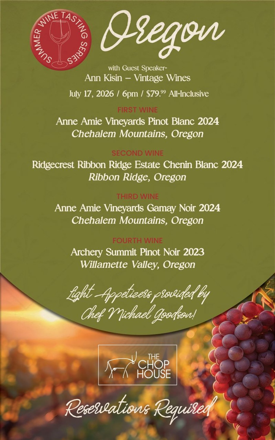 Summer Wine Tasting Series: Oregon! event photo