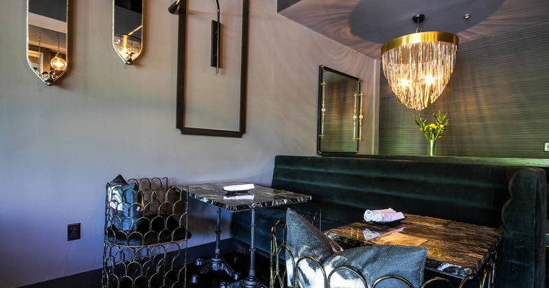 Interior, table ready for guests