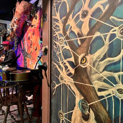 A surreal wall mural.