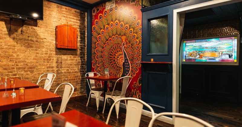 Interior, seating tables and chairs