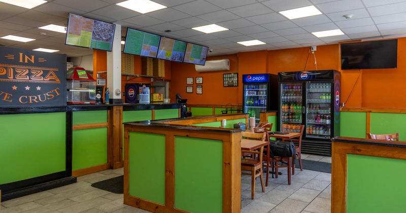 Interior, wide view, dining area