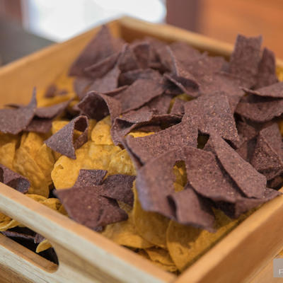 Dark and white nachos