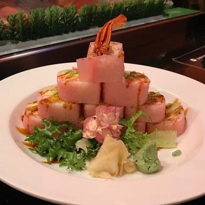 Sushi rolls wrapped in soybean paper.