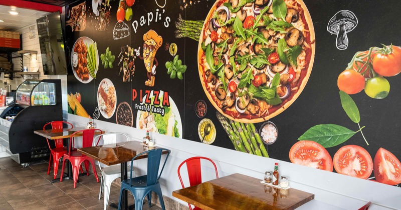 Interior, tables and chairs ready for guests