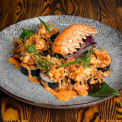 Sushi rolls with lobster.