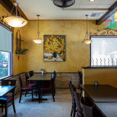 Interior, seating area.