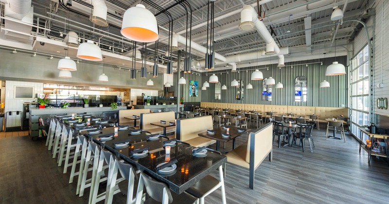 Interior, wide view, dining area