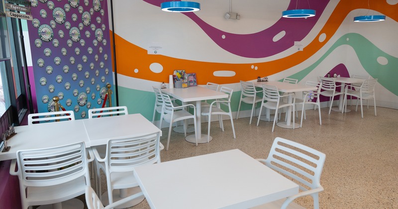 Lively and cozy interior seating area