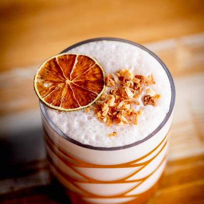 Served cocktail in the glass