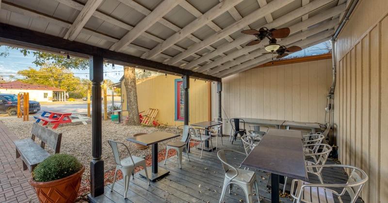 Patio, chairs, dining tables