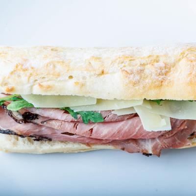 Roast Beef Sandwich on sourdough bread.