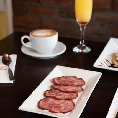 Ham slices.
