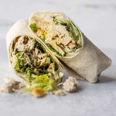 Chicken, Parmesan and lettuce wrap