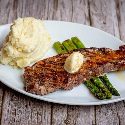 Black & Blue Sirloin plate.