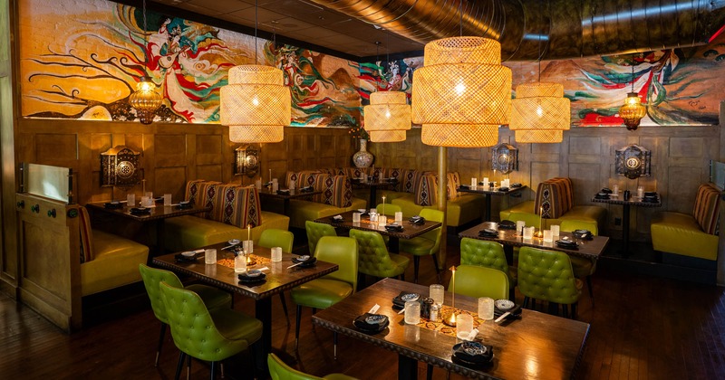 Interior seating area, traditional wall decoration