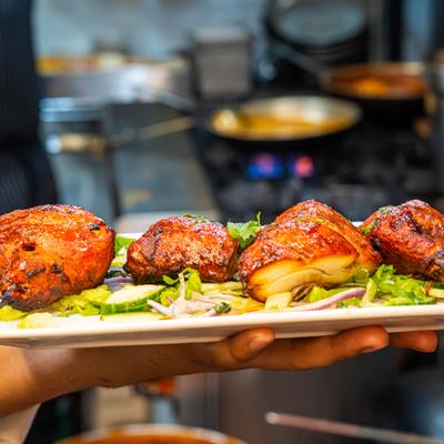 Marinated chicken.