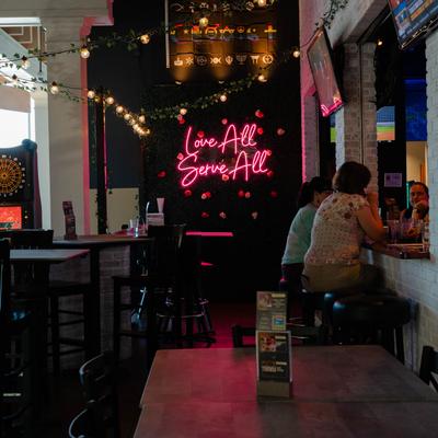 Guests at the restaurant.