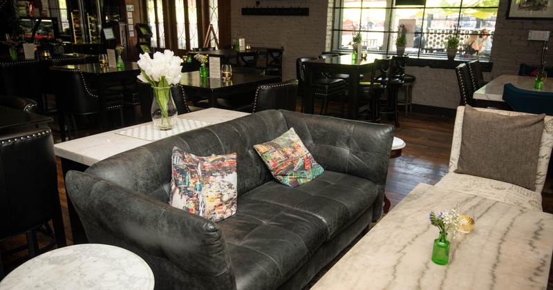 Interior, leather sofa