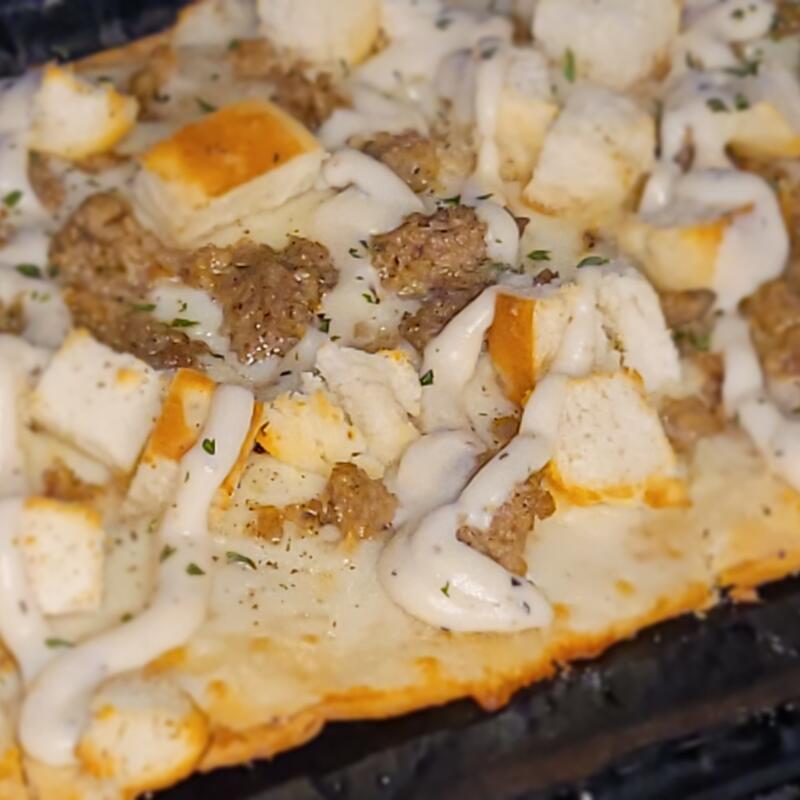 Biscuits & Gravy Flat Bread photo