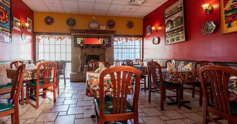 Interior, wide view of dining area
