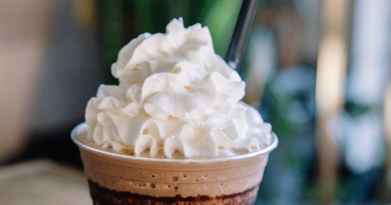 Iced coffe with whipped cream