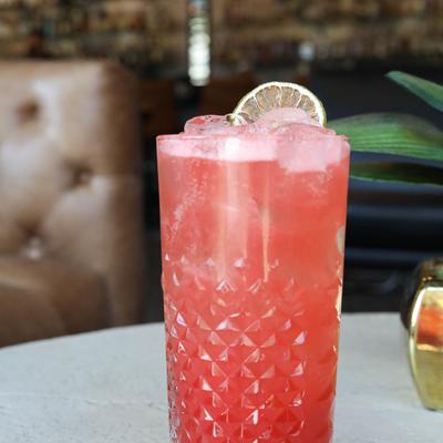 Strawberry and bourbon cocktail