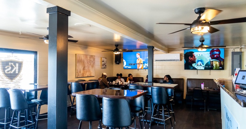 Restaurant interior, main seating space