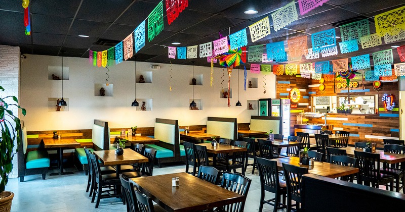 Mexican style interior design, cozy dining area