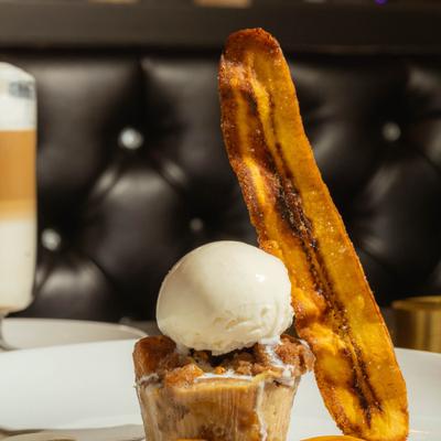 Banana walnut bread pudding.