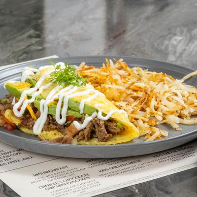 The Arrachera omelette meal.