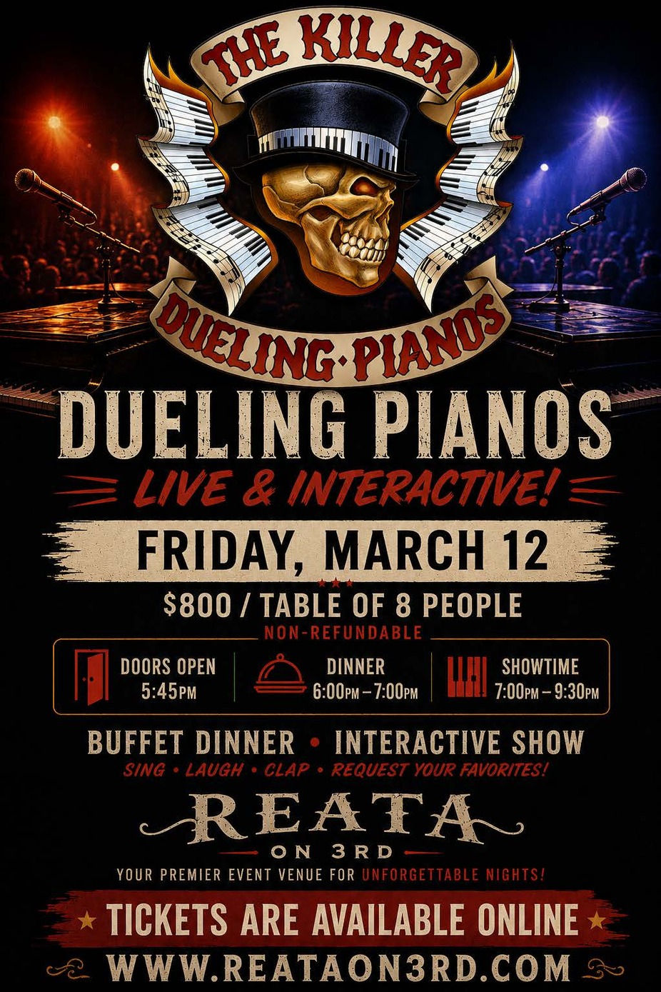Dueling Pianos March 12th 2027 event photo
