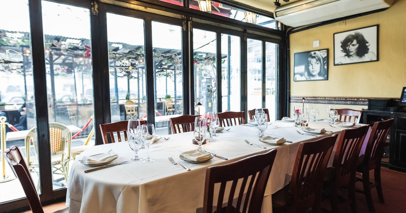 Fully set dining table