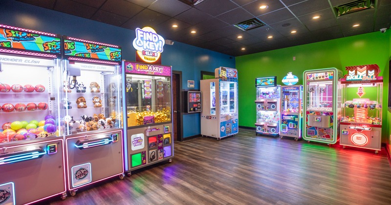 Interior, game room, consoles