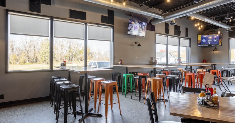 Interior, seating area by the windows