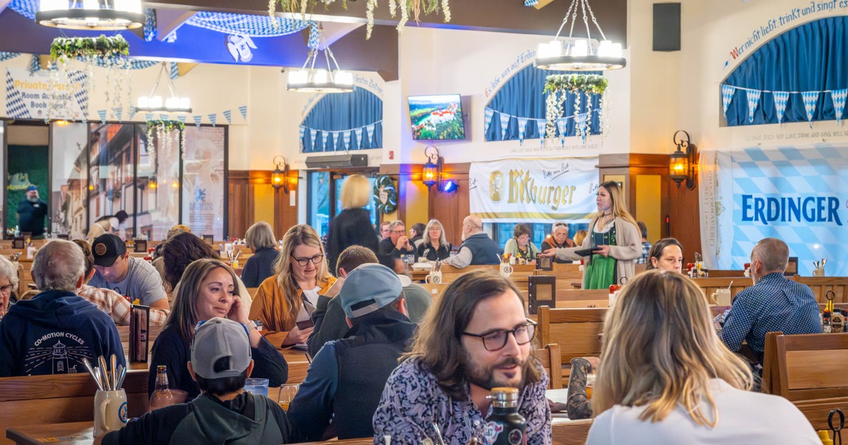 Customers dining and drinking