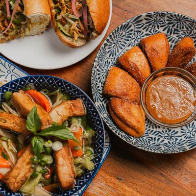 Various food dishes.