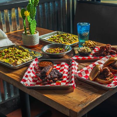 Various food on the table.