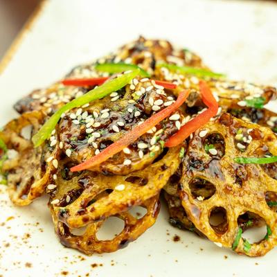 Honey Chili Lotus Stems.