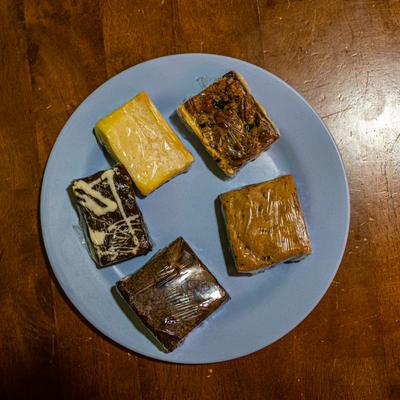 Assorted dessert bars, top view