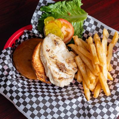 Grilled Chicken Sandwich and fries.