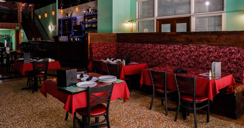 Interior dining area, tables ready for guests