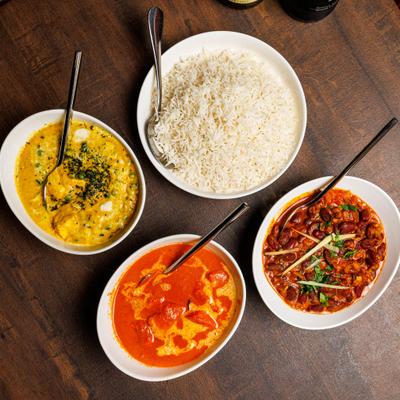 Various food dishes.