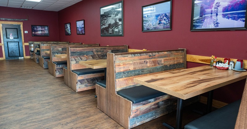Interior, restaurant booths