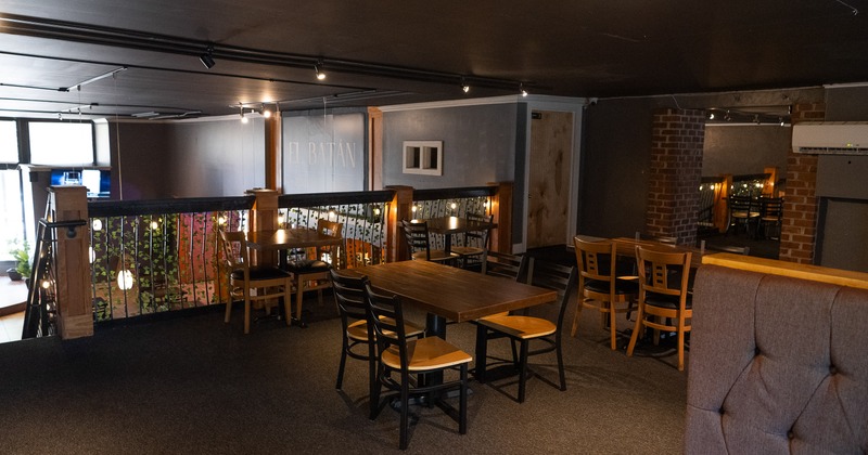 Spacious restaurant upper dining area
