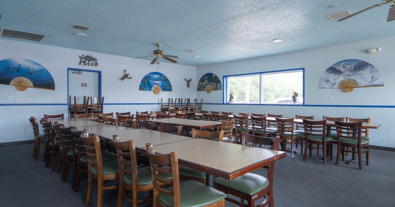 Interior tables ready for guests