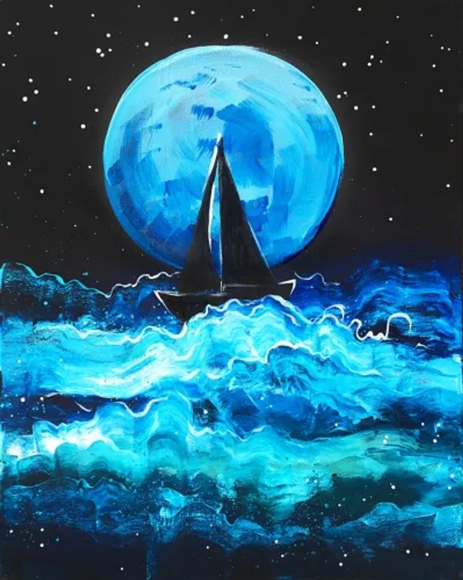 Paint Nite: Moonlight Sea event photo