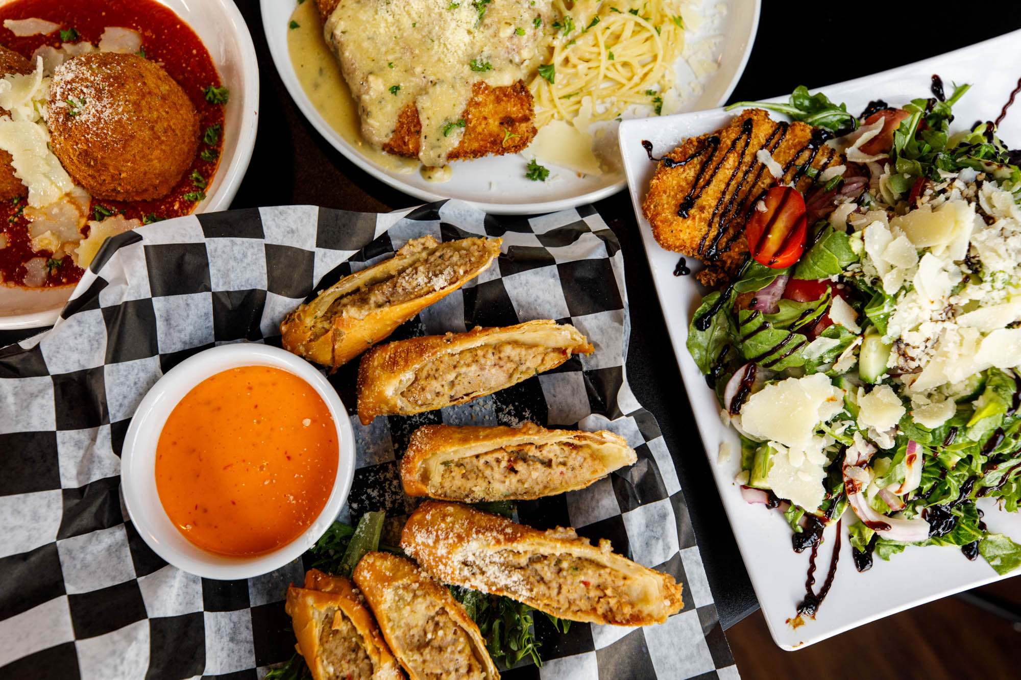 Various meals, top view