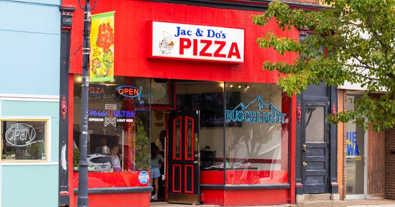 Exterior, front view of restaurant, entrance